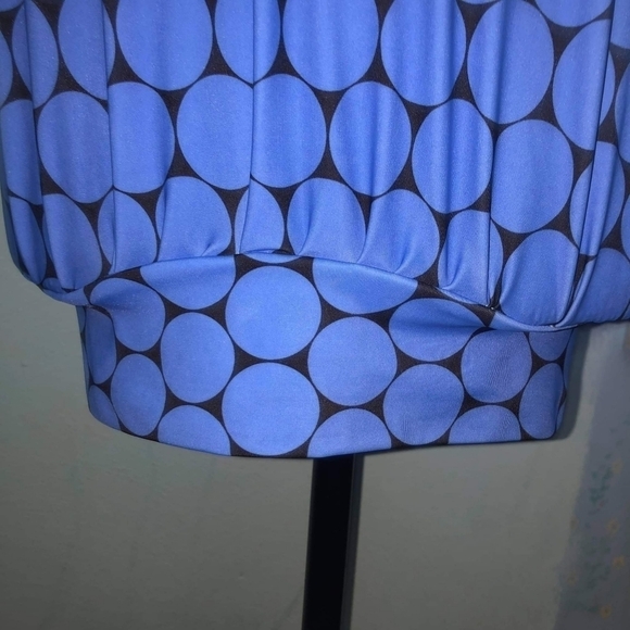 Swim Bathing Suit w/ Bra Tankini Women's Size Small Modest Polka Dots Blue Black - Picture 4 of 6